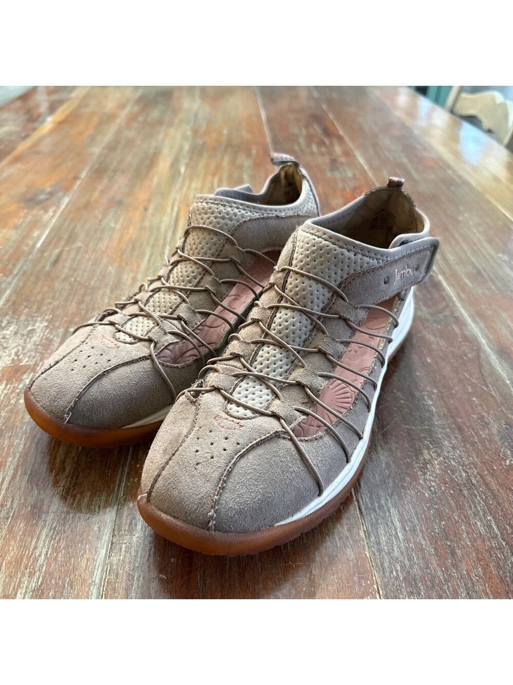 Jambu Free Spirit Encore Vegan Hiking Shoes Taupe Pink Womens Size 9